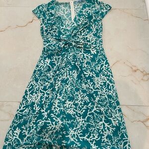 Elegant Teal and White Dress